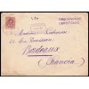 1922. Alfonso XIII. Medallón. Sobre certificado en azul Zarauz (Guipuzcoa). Doble porte. Ambuante ferrocarril. Edifil 278