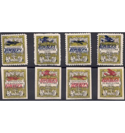 1932. Ayuntamiento Barcelona. Edifil NE9, NE10, NE11, NE12, NE13, NE14, NE15, NE16 *