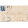 1861. Isabel II. Carta Irún (Guipúzcoa) a Bayona. Depositada en Francia