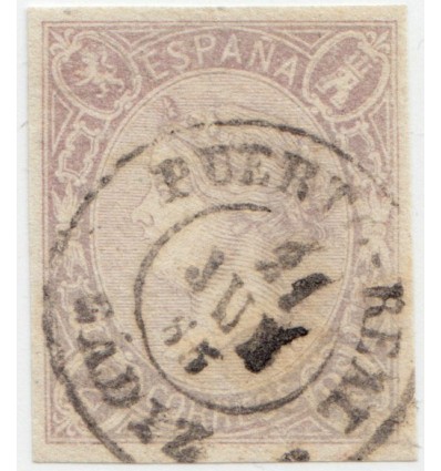 1865. Isabel II. Fechador Puerto Real (Cádiz). Edifil 73 º