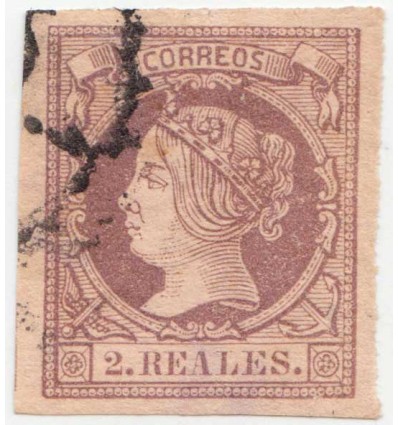 1860-1861. Isabel II. Rueda de carreta. Madrid. Edifil 56 º