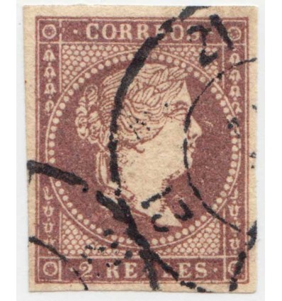 1855. Isabel II. Rueda carreta. Burgos. Edifil 46 º