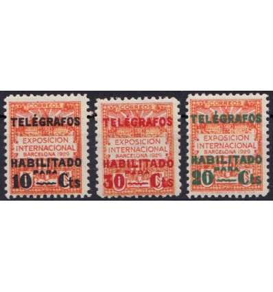 1930. Ayuntamiento Barcelona. Telégrafos. Edifil 1-3 *