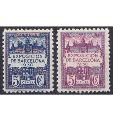 1930. Ayuntamiento Barcelona. Edifil 7-8 *