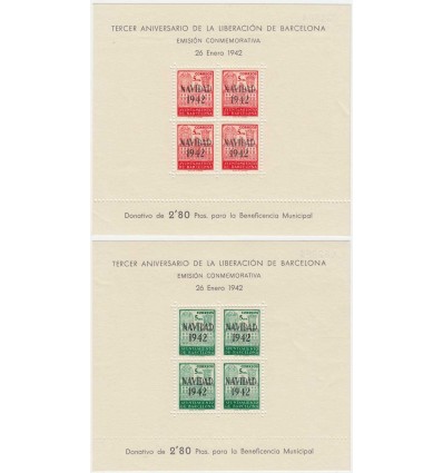 1941. Ayuntamiento Barcelona. Edifil 40-41 **