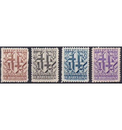 1941. Ayuntamiento Barcelona. Telérafos. Edifil 13-16 **