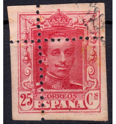 1922. Alfonso XIII. Vaquer. Variedad dentado desplazado. Edifil 317dh