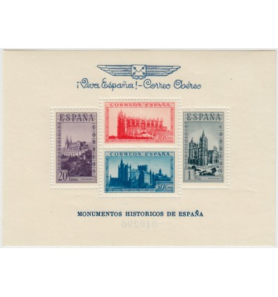 1938. Burgos. Local Patriótico. Correo aéreo. Edifil 91 *