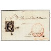 1851. Edifil 6. Carta Miranda de Ebro (Burgos). Araña negra y baeza rojo