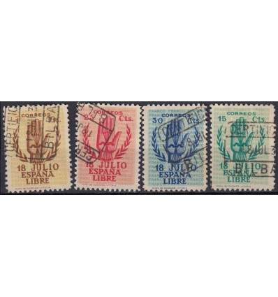 1938. Alzamiento Nacional. Edifil 851-854 º