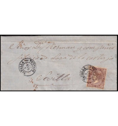 1866. Isabel II. Carta Tafalla (Navarra). Edifil 98