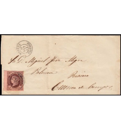 1862. Isabel II. Envuelta Osorno (Palencia). Edifil 58