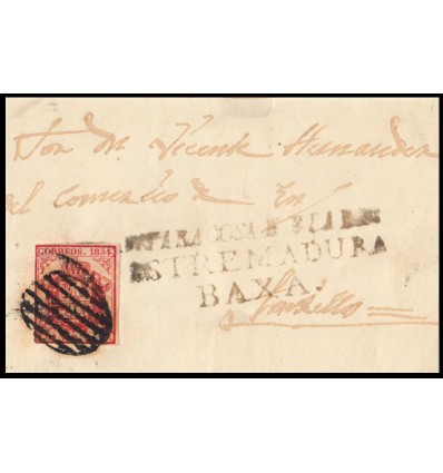 1854. Escudo. Frontal Esparragosa de Lares (Badajoz). Parrilla. Edifil 33