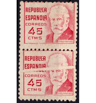 1936. Pablo Iglesias. Variedad empalme horizontal. Edifil 737x (no catalogado)