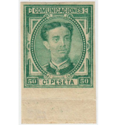 1876. Alfonso XII. Sin dentar. Edifil 179s **