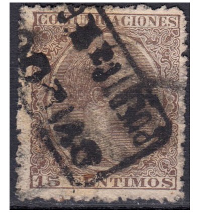 1889 ca. Alfonso XIII. Cartería Puerto de Vega (Oviedo, Asturias). Edifil 219