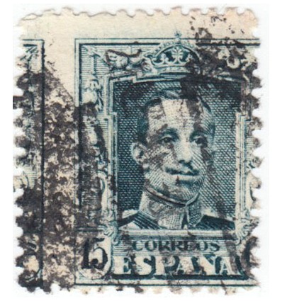 1922-1930. Alfonso XIII. Vaquer. Variedad perforación. Edifil 315