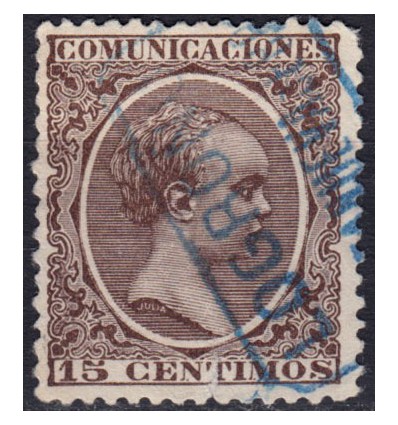 1889 ca. Alfonso XIII. Cartería Villanueva de Cameros (Logroño, Rioja). Edifil 219