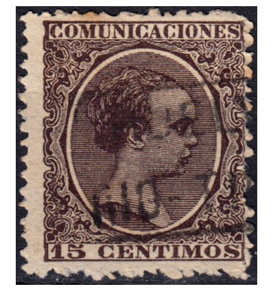 1889 ca. Alfonso XIII. Cartería Rio Tinto (Huelva). Edifil 219