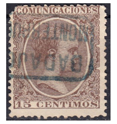 1889 ca. Alfonso XIII. Cartería Monterrubio (Badajoz). Edifil 219
