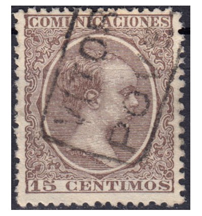 1889 ca. Alfonso XIII. Cartería Poves (Vitoria, Alava). Edifil 219