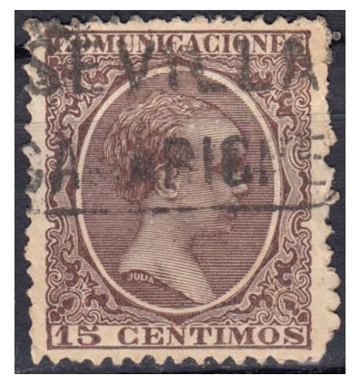 1889 ca. Alfonso XIII. Cartería Casariche (Sevilla). Edifil 219