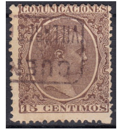 1889 ca. Alfonso XIII. Cartería Villares del Saz (Cuenca). Edifil 219