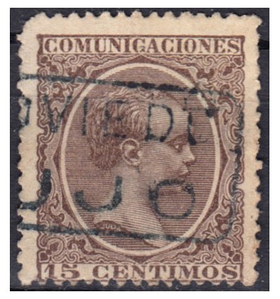 1889 ca. Alfonso XIII. Cartería Ujo (Oviedo). Edifil 219