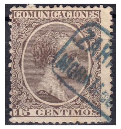 1889 ca. Alfonso XIII. Cartería Morata de Jalón (Zaragoza). Edifil 219