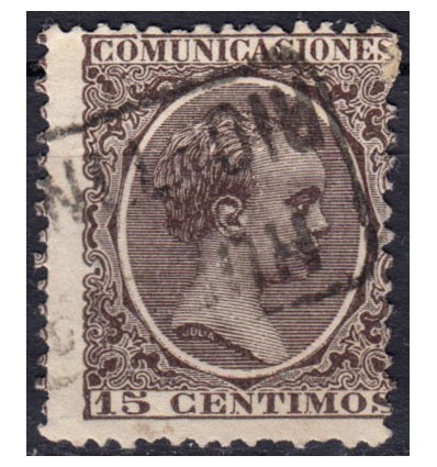 1889 ca. Alfonso XIII. Cartería Rio Tinto (Huelva). Edifil 219