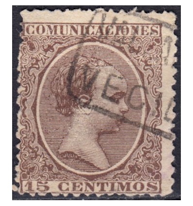 1889 ca. Alfonso XIII. Cartería Vecilla (Valladolid). Edifil 219