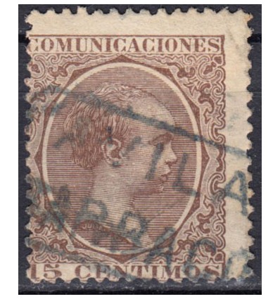 1889 ca. Alfonso XIII. Cartería Barraco (Avila). Edifil 219