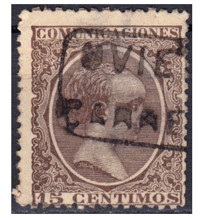 1889 ca. Alfonso XIII. Cartería Carreña (Oviedo, Asturias). Edifil 219