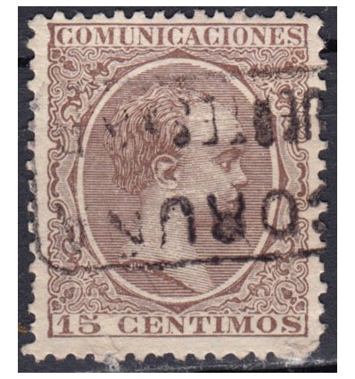 1889 ca. Alfonso XIII. Cartería Puentes DGR. Edifil 219
