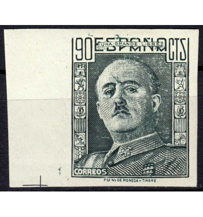 1946-1947. Franco. Variedad sin dentar. Edifil 1000s