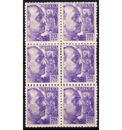 1939. Franco. Variedad dentado doble horizontal y vertical. Edifil 922. No catalogado