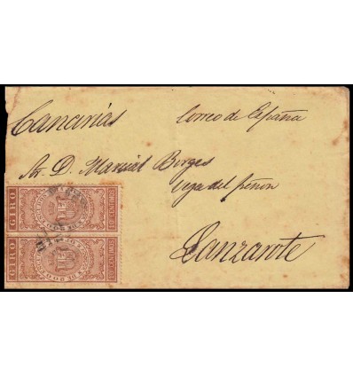 1874. Cuba. Fiscal Giro. Uso postal de sello fiscal