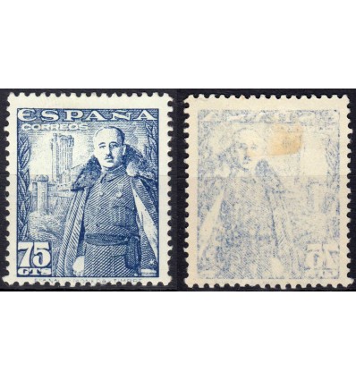 1948 Franco. Variedad impresión calcado. Edifil 1031ic