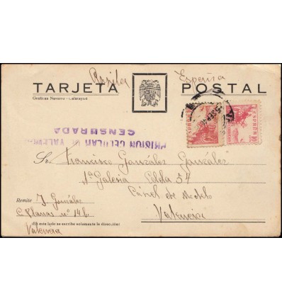 1940. Cid Campeador. Censura Prisión celular Valencia. Edifil 917