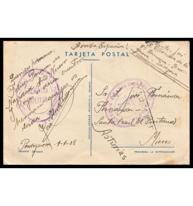 1938. Guerra Civil. Franquicia de Falange. Perdiguera (Zaragoza)