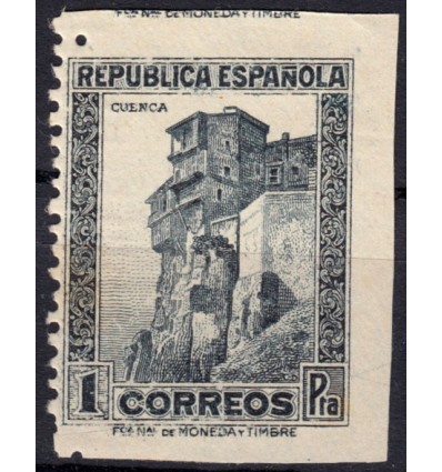 1932. Casas colgadas Cuenca. Variedad impresión. Edifil 673. No catalogada.
