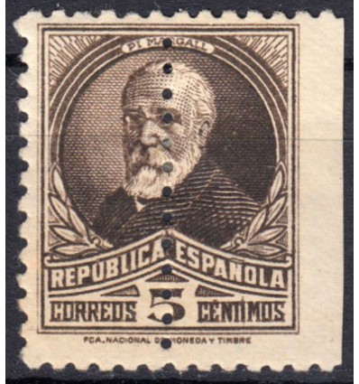 1932. Pi y Margall. Variedad perforación. Edifil 663. No catalogada.