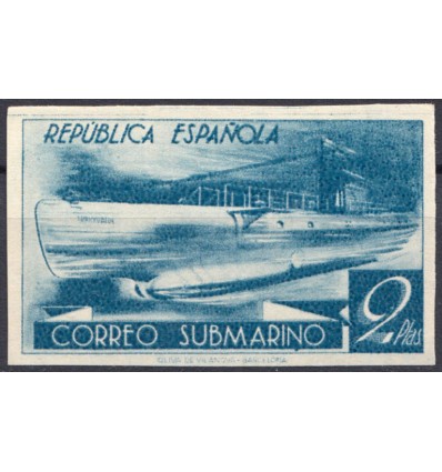 1938. Correo submarino. Variedad color sin dentar. Edifil 776ccbs