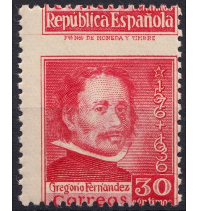 1937. Gregorio Fernández. Variedad perforación. Edifil 726dh