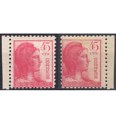 1938. Matrona. Variedad impresión, calcado dorso. Edifil 752er