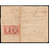 1859. Carta Laredo (Santander). Fechador negro. Doble porte. Edifil 48.