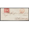 1857. Carta Cabezón de la Sal (Santander, Cantabria). Parrilla negra y fechador rojo. Edifil 48