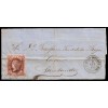 1862. Carta Castro Urdiales (Santander, Cantabria). Fechador negro. Edifil 58