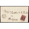 1863. Carta Soto de Cameros (Logroño, La Rioja). Fechador negro. Edifil 58