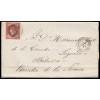 1863. Carta Villoslada de Cameros (Logroño, La Rioja). Fechador negro de Torrecilla de Cameros. Edifil 58